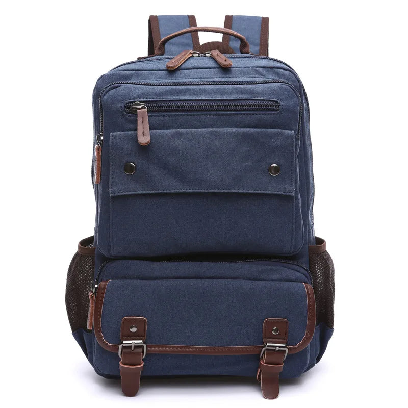 Men vintage Canvas Backpack Male Laptop College Student School Bags for Teenager Backpack 2020 Large capacity Men's Bags