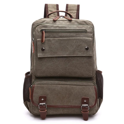 Men vintage Canvas Backpack Male Laptop College Student School Bags for Teenager Backpack 2020 Large capacity Men's Bags