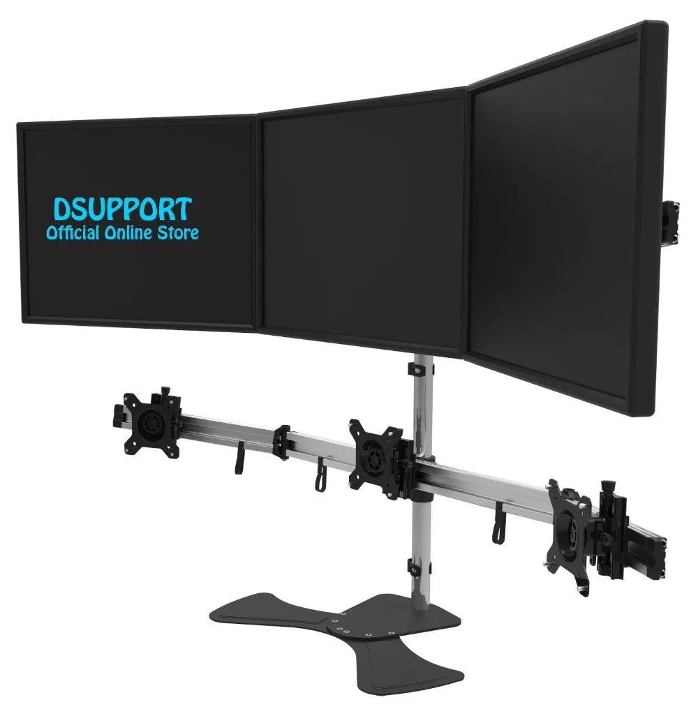 15-27" Aluminum Alloy 6 Screen LCD TV Mount Free Lifting Sliding Full Motion 6 screen Monitor Holder Desktop Stand