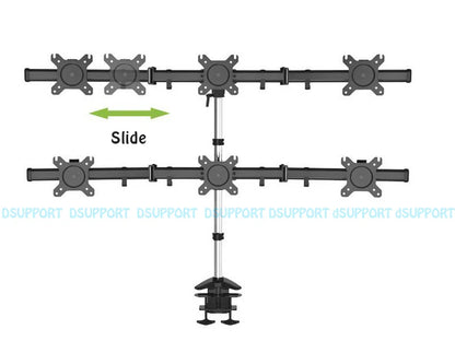 Full Motion 15"-27" LCD LED 6 Screen Monitor Holder Flexible Display Mount Rack Stand MP360