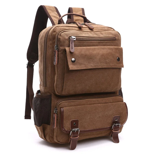 Men vintage Canvas Backpack Male Laptop College Student School Bags for Teenager Backpack 2020 Large capacity Men's Bags