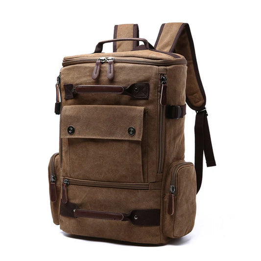 Men's Backpack Vintage Canvas Backpack School Bag Men's Travel Bags Large Capacity Backpack Laptop Backpack Bag Rucksack