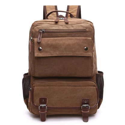 Men vintage Canvas Backpack Male Laptop College Student School Bags for Teenager Backpack 2020 Large capacity Men's Bags