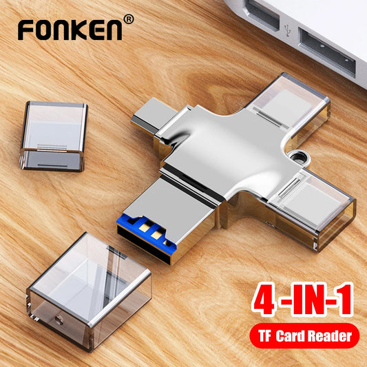 4 In 1 USB 3.0 To Type C Micro TF Card Reader Memory Card Reader OTG Adaptador USB Connector for iphone Xiaomi USB Flash Drive