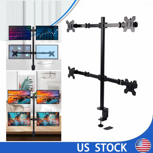 4-arm Heavy Load Screen Bracket 10-27 inch Screen Display Monitor Stand Mount Fully Adjustable 4 Screens Heavy Duty