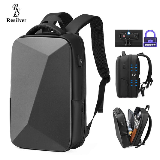 Expandable Travel laptop Backpack men fit 15.6 inch Waterproof Anti-thef Business Bag USB Charging Hard case mochilas de hombre